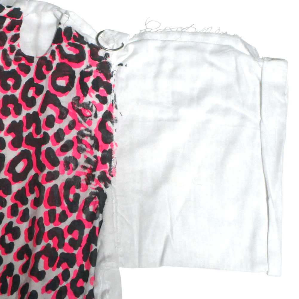 英国製 ROMANTIC NEUROSIS Muslin Top Short‐Sleeved Shirt WHITE×LEOPARD モスリン  ガーゼシャツ 半袖 白×豹 | ROMANTIC NEUROSIS